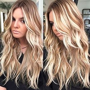 Tailored Womens Curly Long Wig Hair Wavy Ombre Blo